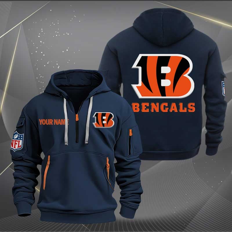 Sportswearmerch Cincinnati Bengals NFL Half Zip Hoodie For Fan