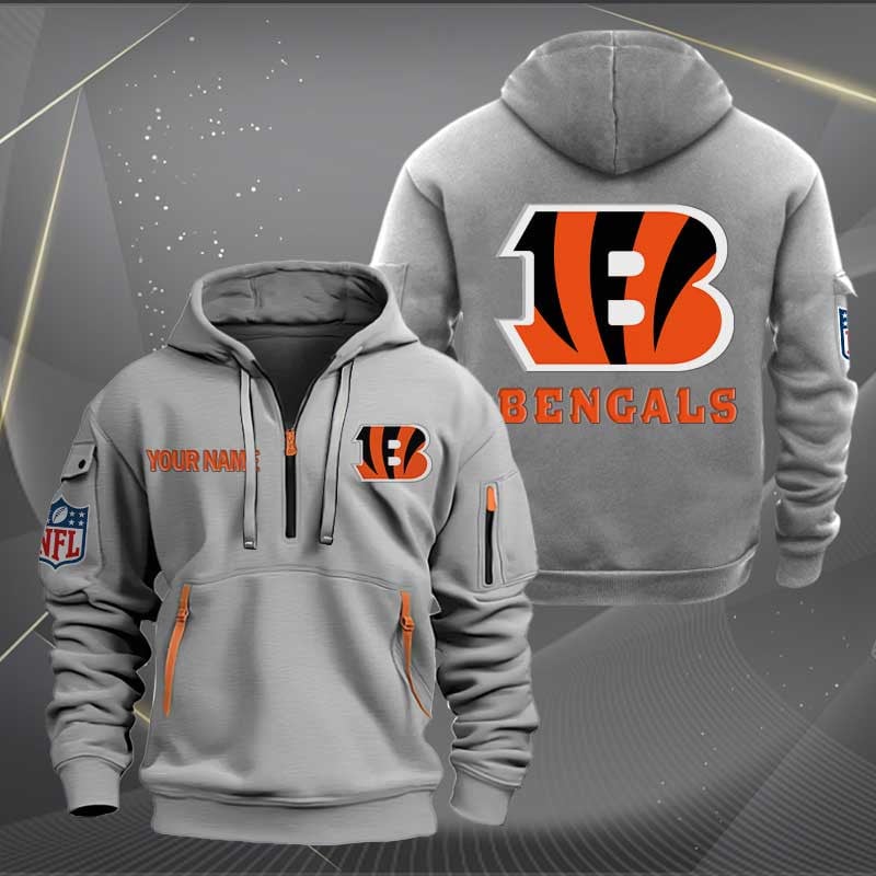 Sportswearmerch Cincinnati Bengals NFL Half Zip Hoodie For Fan