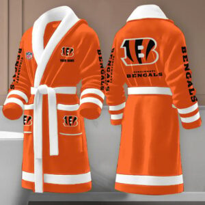 Sportswearmerch Cincinnati Bengals NFL New Fleece Bathrobe Personalized Gifts For Fan