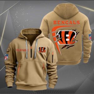 Sportswearmerch Cincinnati Bengals NFL Personalized Half Zip Hoodie For Fan
