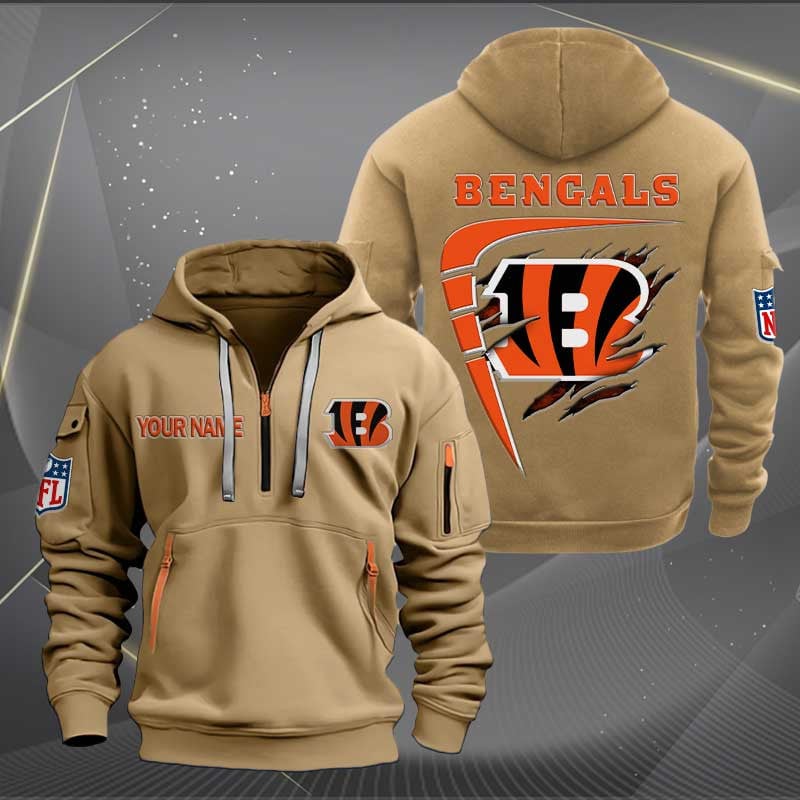 Sportswearmerch Cincinnati Bengals NFL Personalized Half Zip Hoodie For Fan