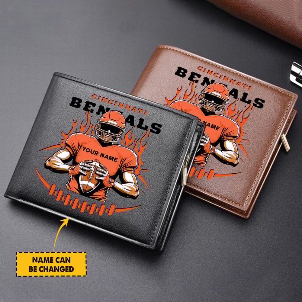 Sportswearmerch Cincinnati Bengals NFL Personalized Men Wallet For Fan