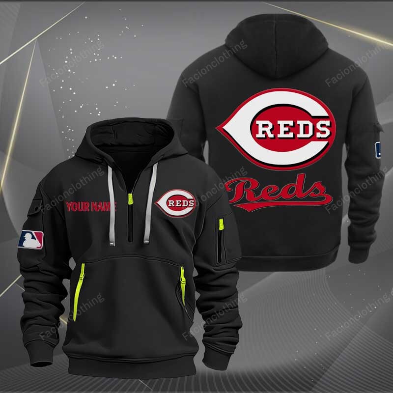 Sportswearmerch Cincinnati Reds MLB Half Zip Hoodie For Fan