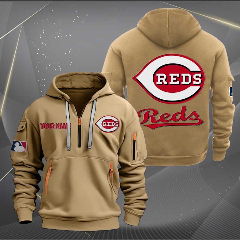 Sportswearmerch Cincinnati Reds MLB Half Zip Hoodie For Fan
