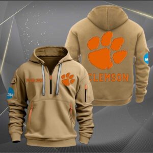 Sportswearmerch Clemson Tigers NCAA Half Zip Hoodie For Fan