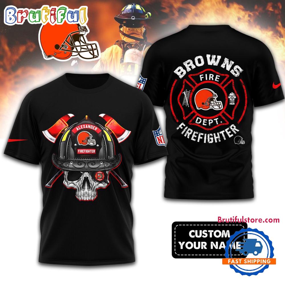 Sportswearmerch Cleveland Browns NFL Football Team Fire Fighter T-Shirt For Fan