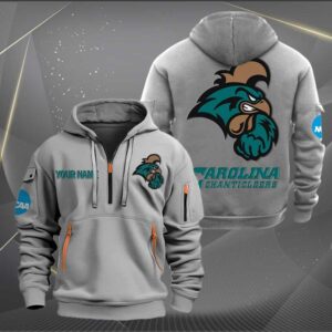 Sportswearmerch Coastal Carolina Chanticleers NCAA Personalized Half Zip Hoodie For Fan
