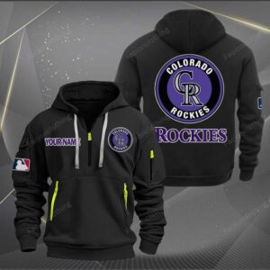 Sportswearmerch Colorado Rockies MLB Half Zip Hoodie For Fan