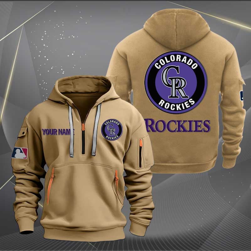Sportswearmerch Colorado Rockies MLB Half Zip Hoodie For Fan