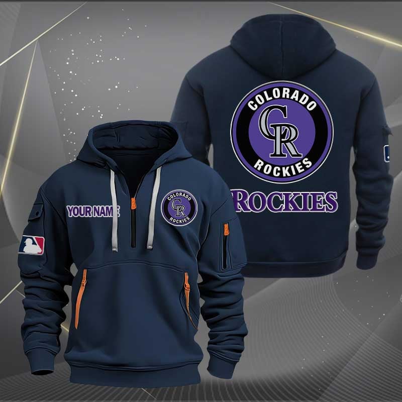 Sportswearmerch Colorado Rockies MLB Half Zip Hoodie For Fan