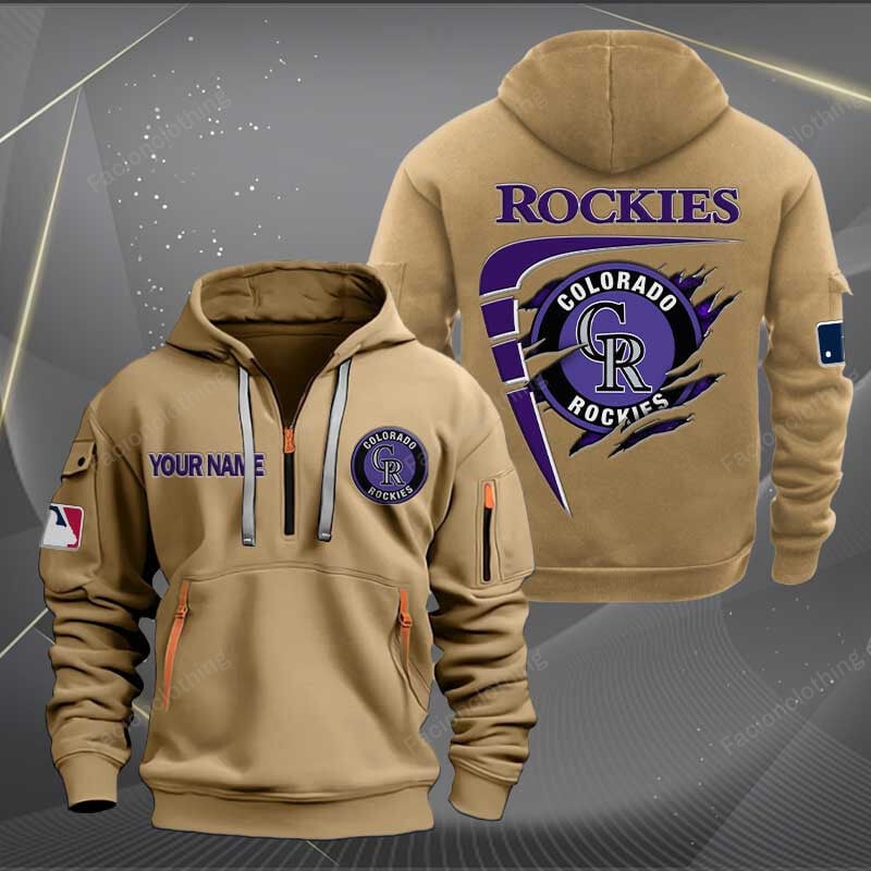 Sportswearmerch Colorado Rockies MLB Personalized Half Zip Hoodie For Fan