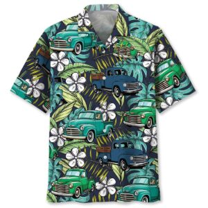 Sportswearmerch Colorful Vintage Pickup Trucks Hawaiian Shirt For Fan