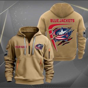 Sportswearmerch Columbus Blue Jackets NHL Personalized Half Zip Hoodie For Fan