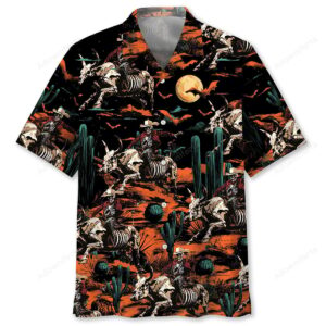 Sportswearmerch Cowboy Desert Halloween Night Hawaiian Shirt For Fan