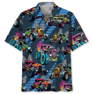 Sportswearmerch Crazy Hot Rod Drag Racing Hawaiian Shirt For Fan