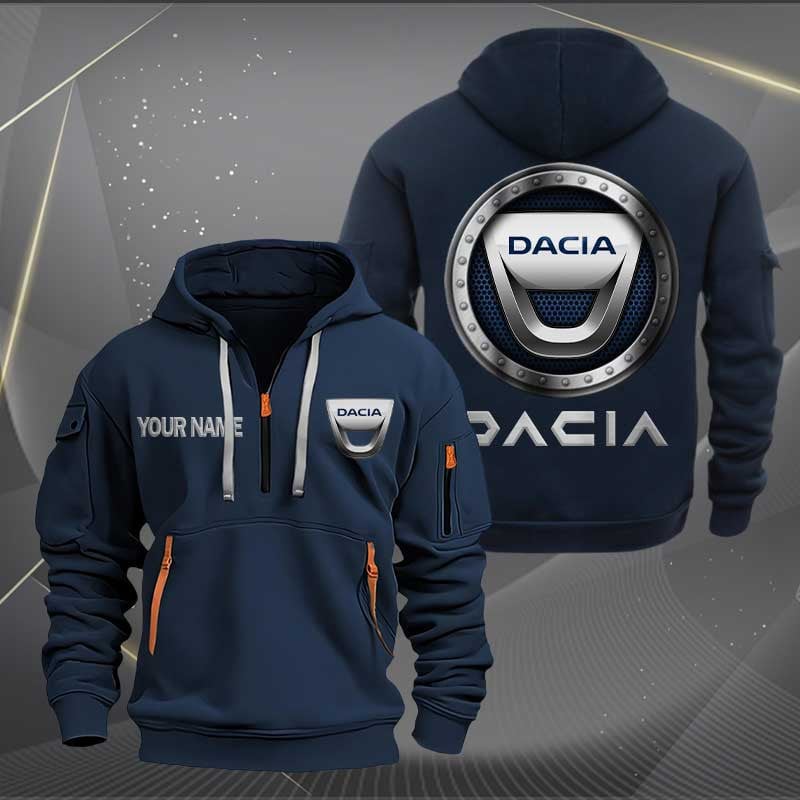 Sportswearmerch Dacia Car Personalized Half Zip Hoodie For Fan