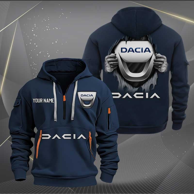 Sportswearmerch Dacia Car Personalized Half Zip Hoodie For Fan
