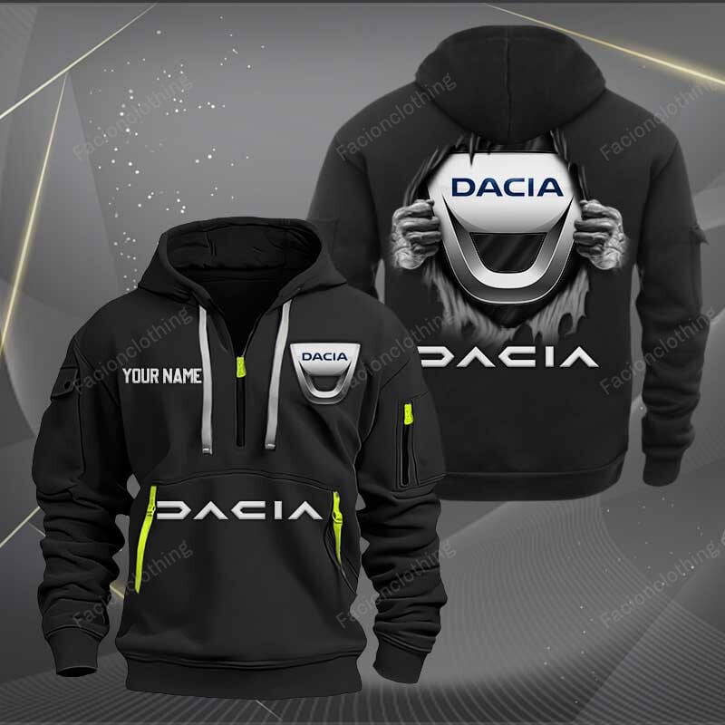Sportswearmerch Dacia Car Personalized Half Zip Hoodie For Fan