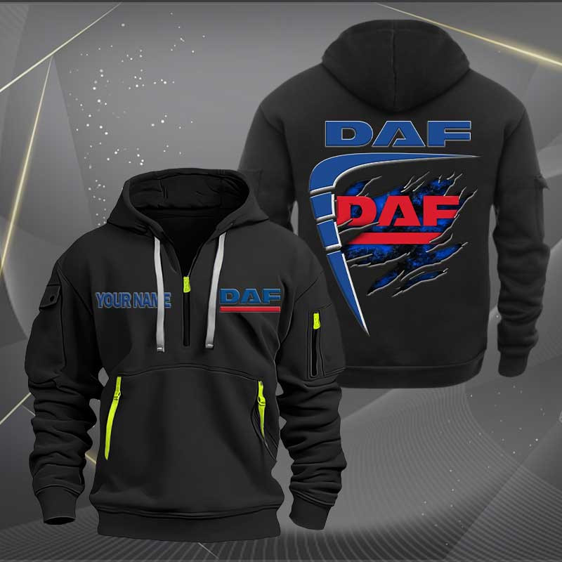 Sportswearmerch DAF Truck Personalized Half Zip Hoodie For Fan