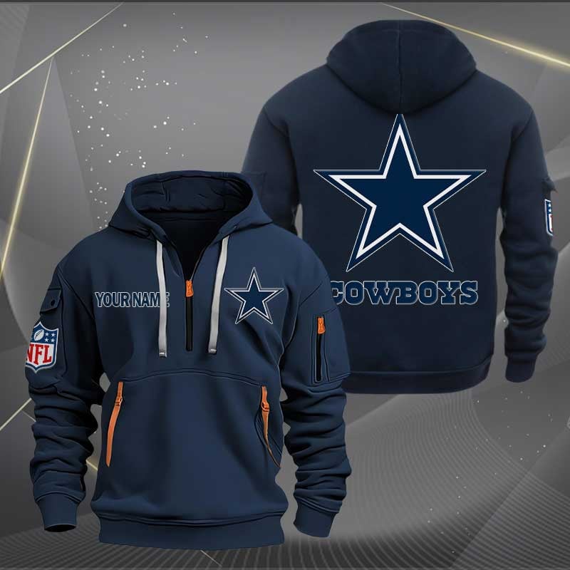 Sportswearmerch Dallas Cowboys NFL Half Zip Hoodie For Fan