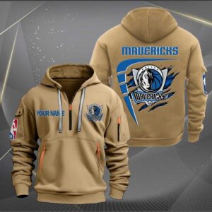 Sportswearmerch Dallas Mavericks NBA Personalized Half Zip Hoodie For Fan