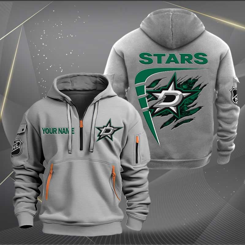 Sportswearmerch Dallas Stars NHL Personalized Half Zip Hoodie For Fan