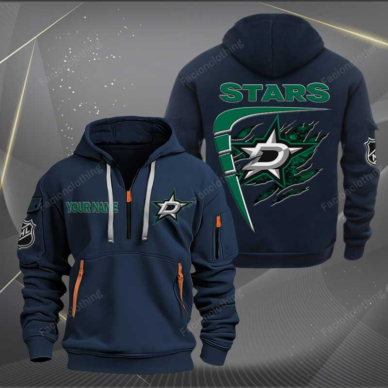 Sportswearmerch Dallas Stars NHL Personalized Half Zip Hoodie For Fan