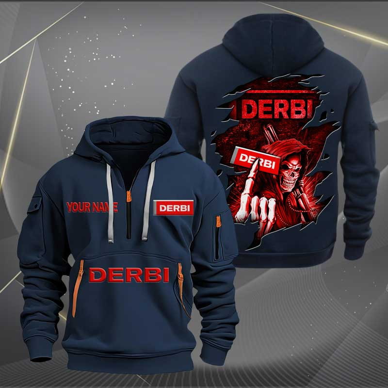 Sportswearmerch Derbi Car Personalized Half Zip Hoodie For Fan
