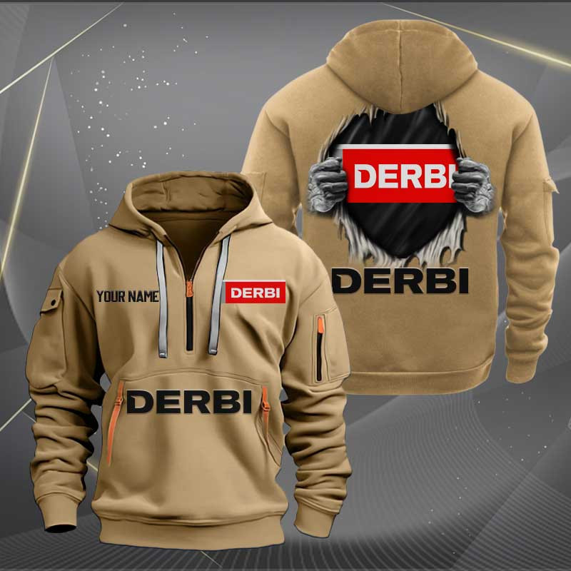 Sportswearmerch Derbi Motorcycles Personalized Half Zip Hoodie For Fan