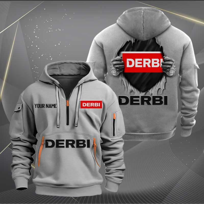 Sportswearmerch Derbi Motorcycles Personalized Half Zip Hoodie For Fan