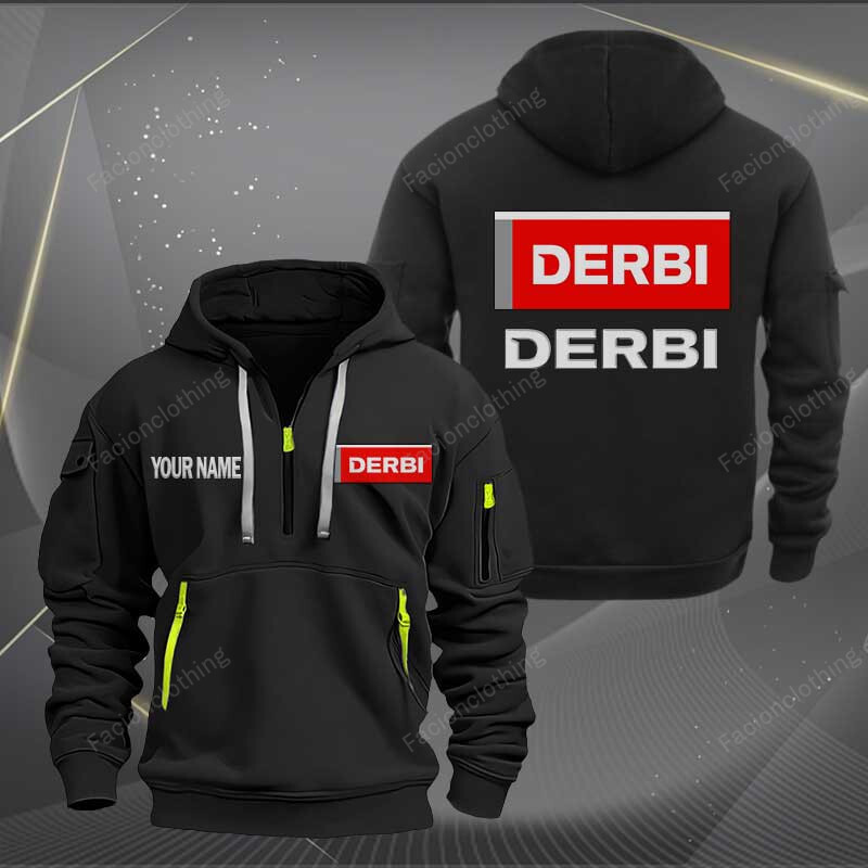 Sportswearmerch Derbi Motorcycles Personalized Half Zip Hoodie For Fan