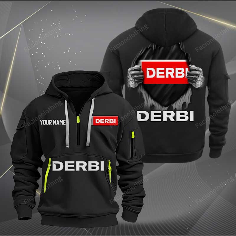 Sportswearmerch Derbi Motorcycles Personalized Half Zip Hoodie For Fan