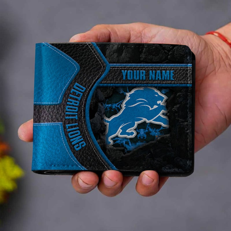 Sportswearmerch Detroit Lions NFL Men Folded Wallet Gift For Fans