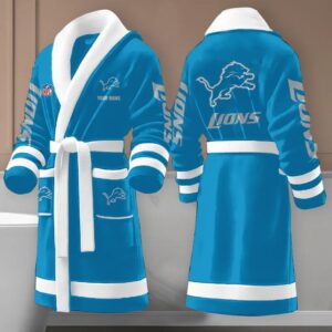 Sportswearmerch Detroit Lions NFL New Fleece Bathrobe Personalized Gifts For Fan