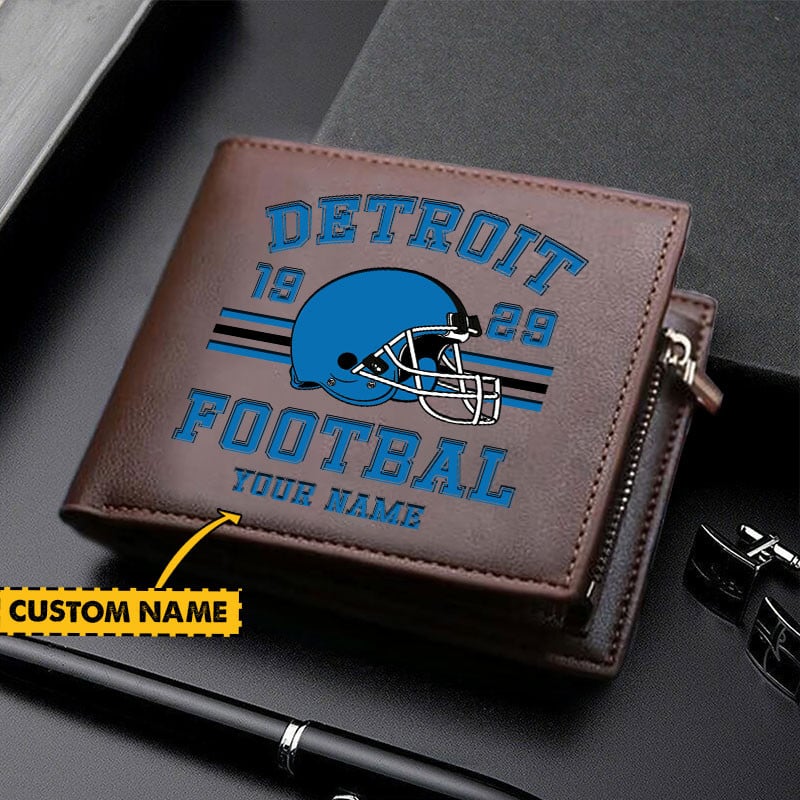 Sportswearmerch Detroit Lions NFL Personalized Men Wallet For Fan
