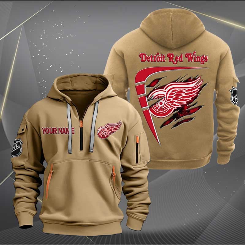 Sportswearmerch Detroit Red Wings NHL Personalized Half Zip Hoodie For Fan