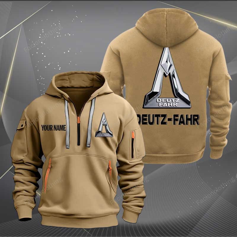 Sportswearmerch Deutz-Fahr Tractor Half Zip Hoodie For Fan