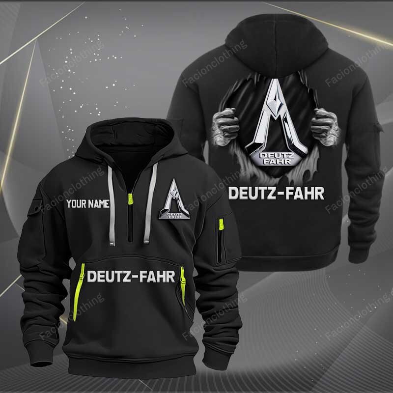 Sportswearmerch Deutz-Fahr Tractor Half Zip Hoodie For Fan