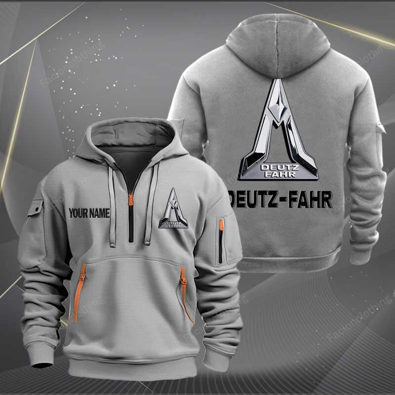 Sportswearmerch Deutz-Fahr Tractor Half Zip Hoodie For Fan
