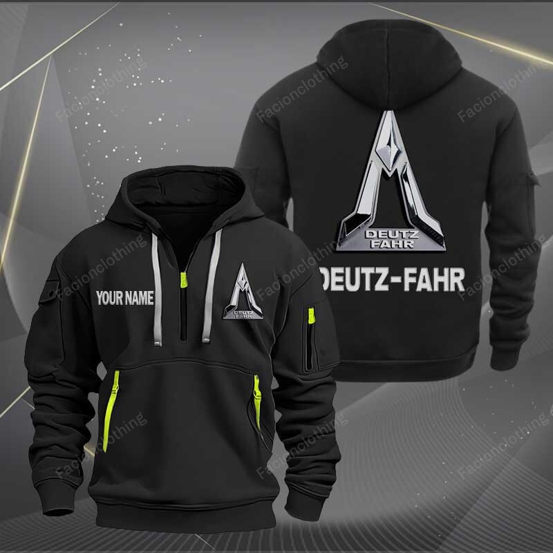 Sportswearmerch Deutz-Fahr Tractor Half Zip Hoodie For Fan
