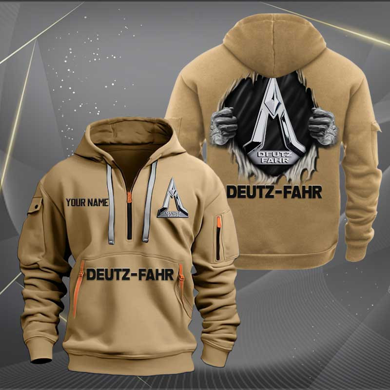 Sportswearmerch Deutz-Fahr Tractor Half Zip Hoodie For Fan