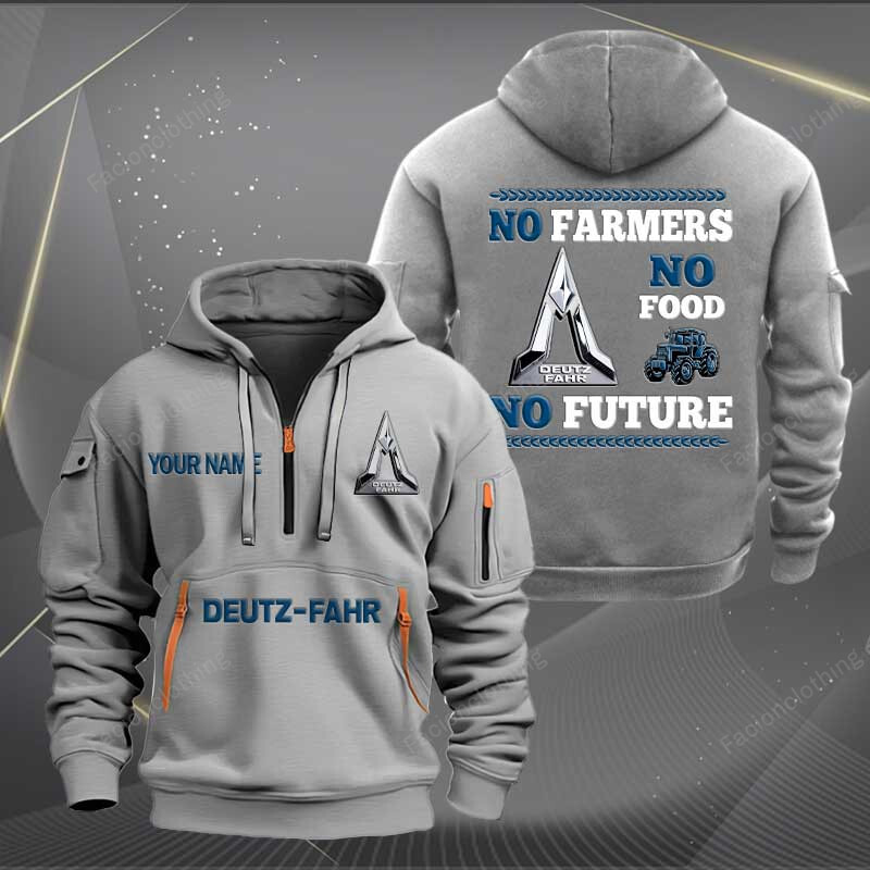 Sportswearmerch Deutz-Fahr Tractor Personalized Half Zip Hoodie For Fan