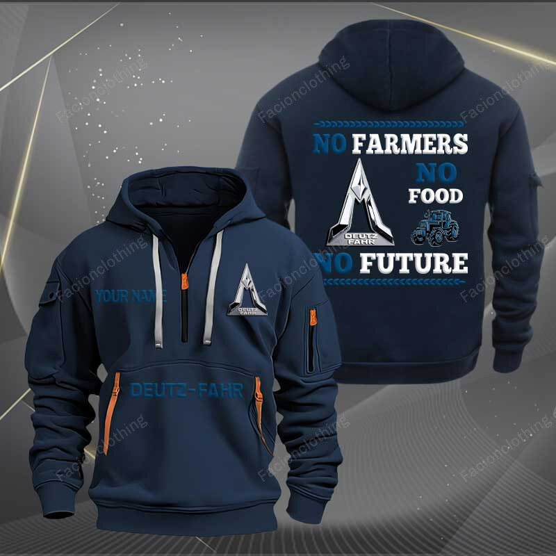Sportswearmerch Deutz-Fahr Tractor Personalized Half Zip Hoodie For Fan