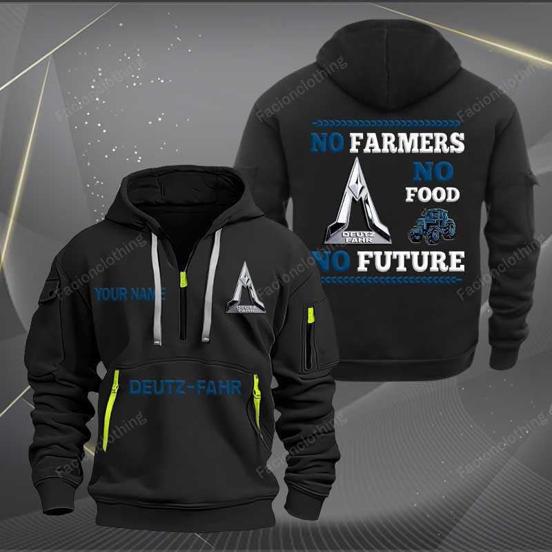 Sportswearmerch Deutz-Fahr Tractor Personalized Half Zip Hoodie For Fan