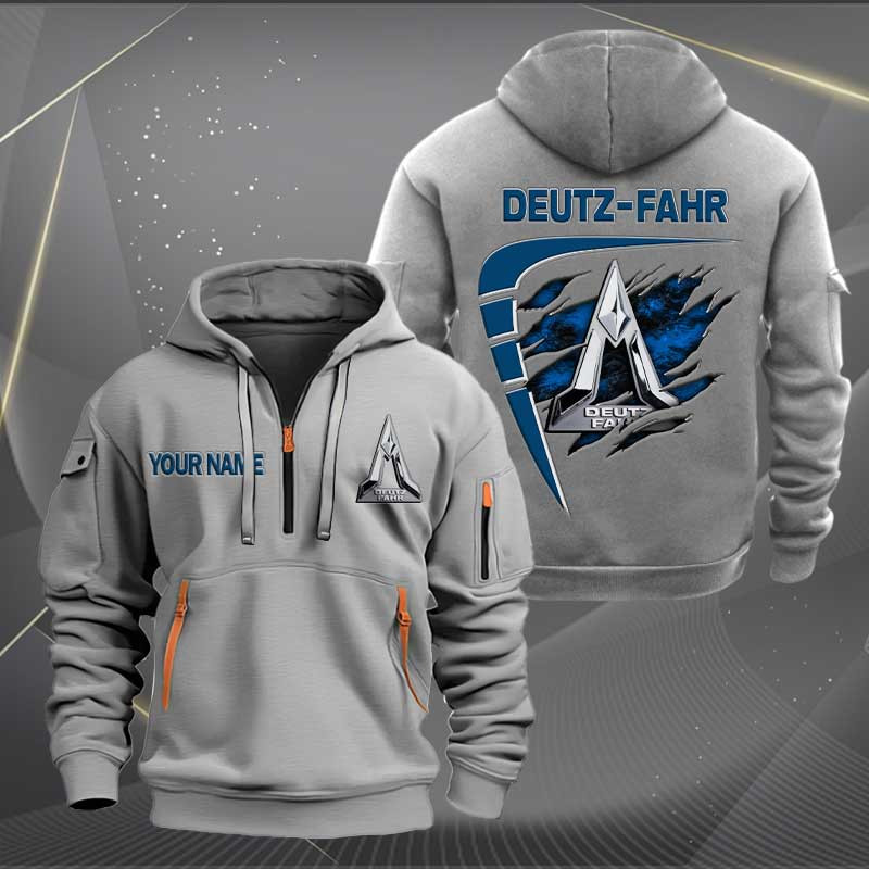 Sportswearmerch Deutz-Fahr Tractor Personalized Half Zip Hoodie For Fan