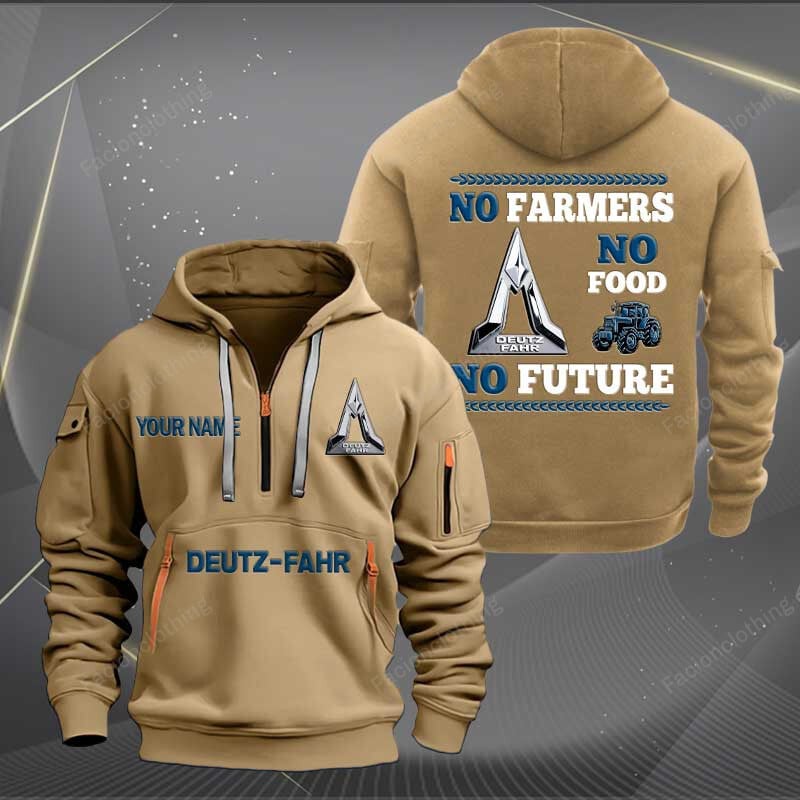 Sportswearmerch Deutz-Fahr Tractor Personalized Half Zip Hoodie For Fan