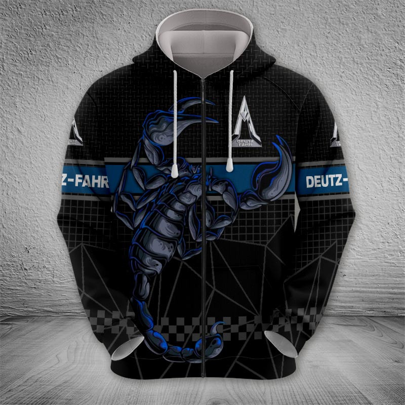 Sportswearmerch Deutz-Fahr Tractor Zip Hoodie For Fan