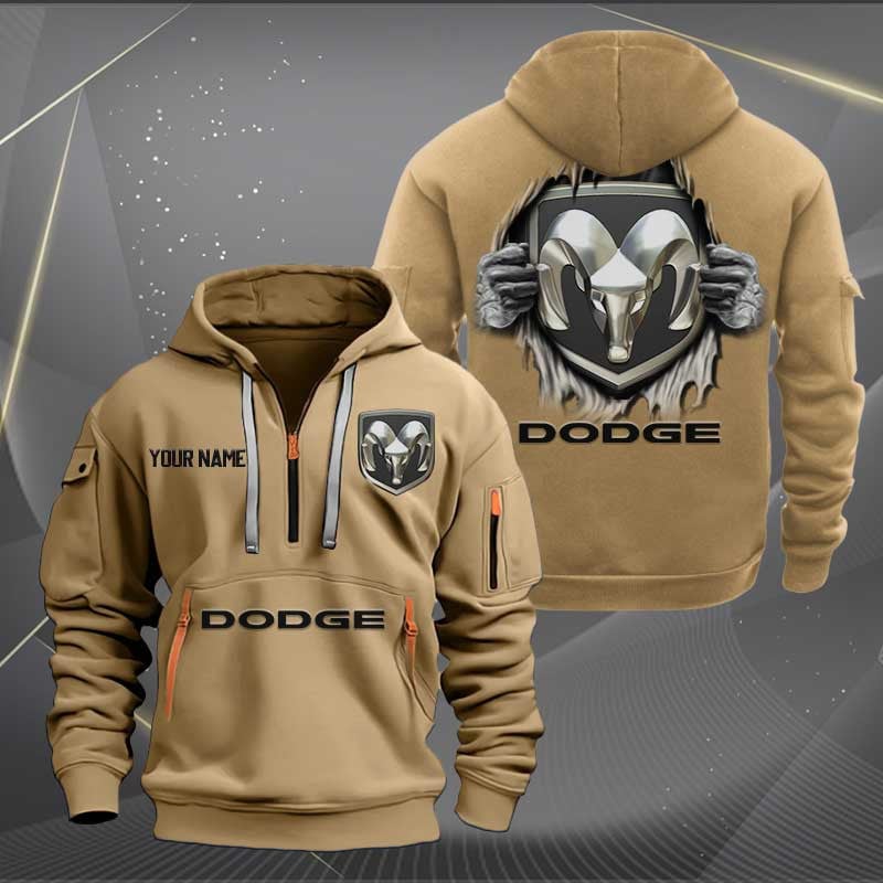 Sportswearmerch Dodge Car Personalized Half Zip Hoodie For Fan