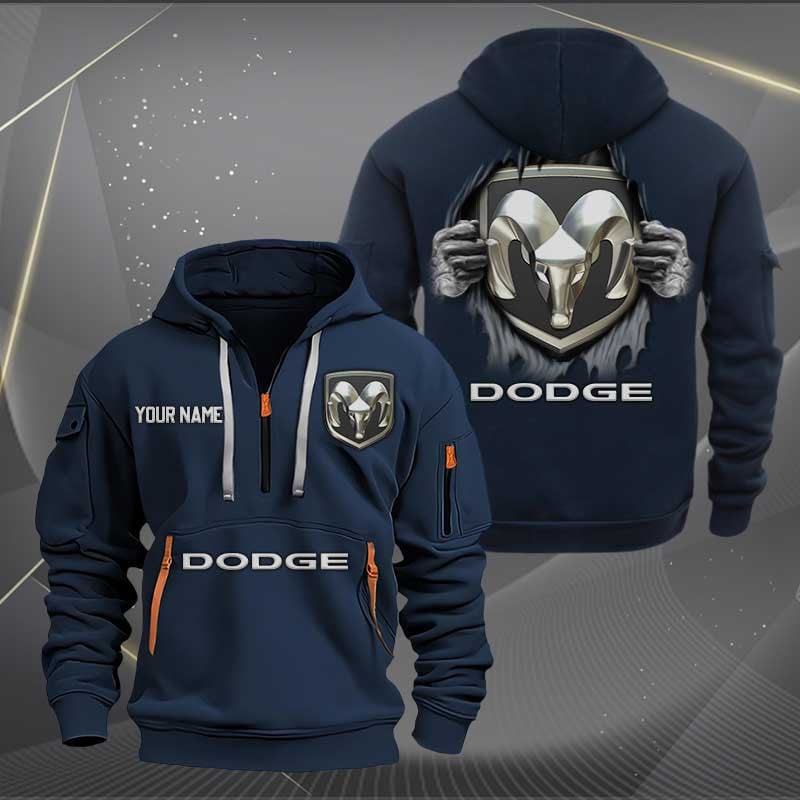 Sportswearmerch Dodge Car Personalized Half Zip Hoodie For Fan