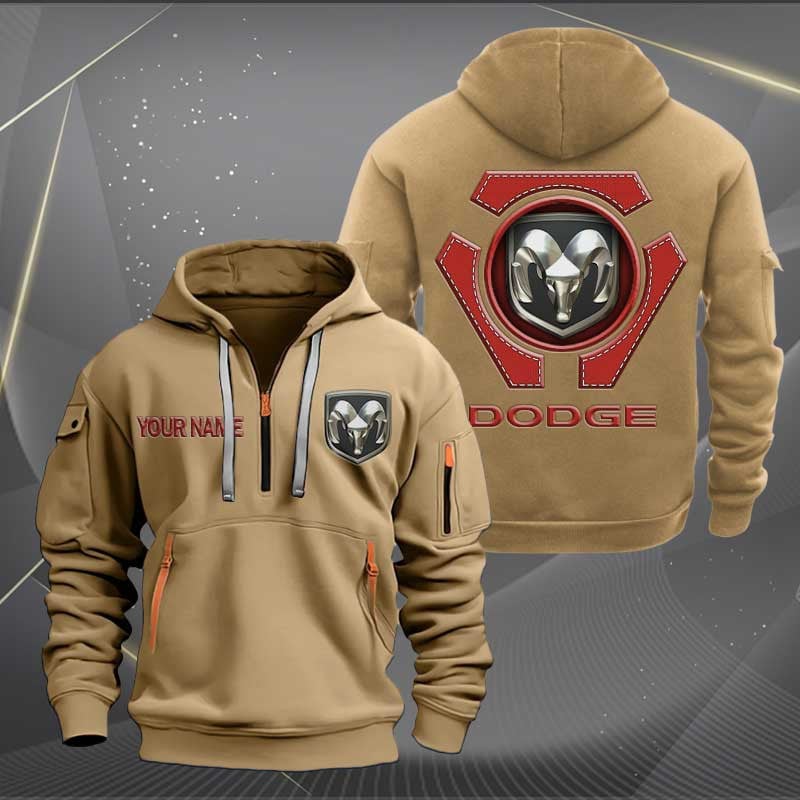 Sportswearmerch Dodge Car Personalized Half Zip Hoodie For Fan